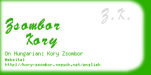 zsombor kory business card